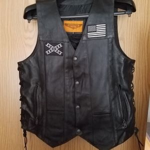 Mens leather Harley Davidson vest